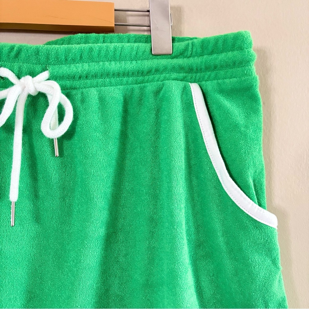 Lavon Green Terry Cloth Mini Skirt with White Trim - Picture 8 of 11